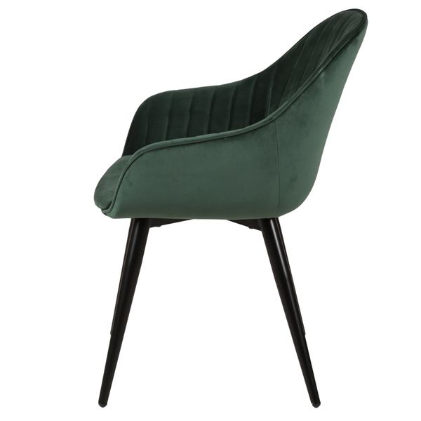 Fauteuil velours vert foncé