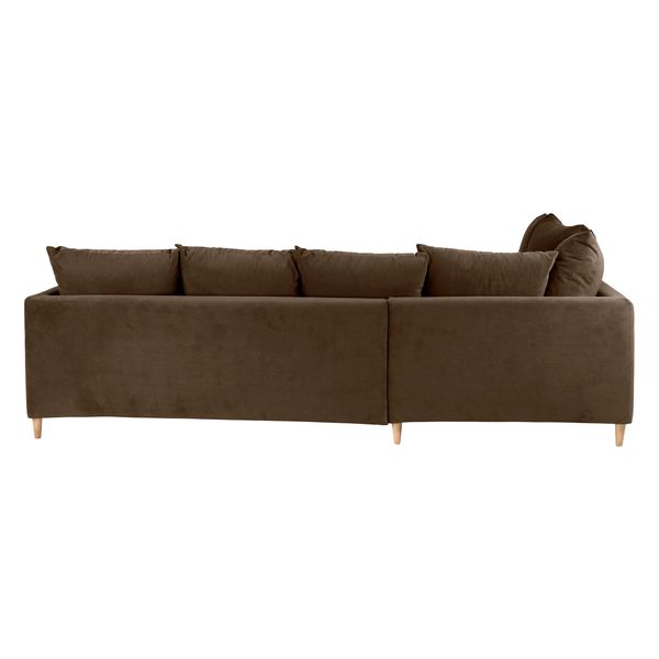 Canapé d'angle velours taupe - Angle gauche