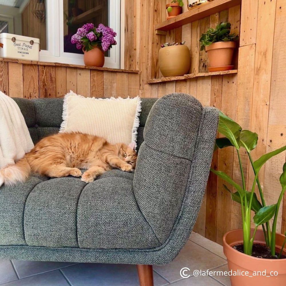 Fauteuil en tissu vert BERYL