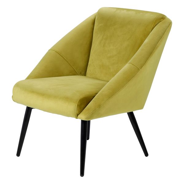 Fauteuil velours ocre