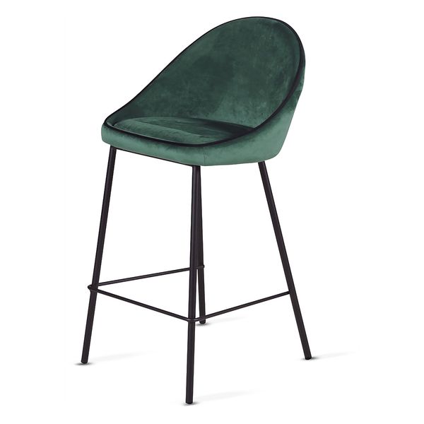 Chaise snack velours vert canard