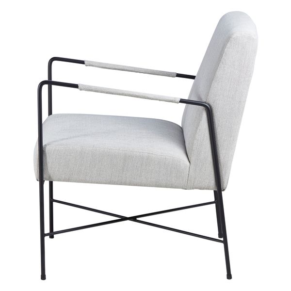 Fauteuil chevron gris pieds métal