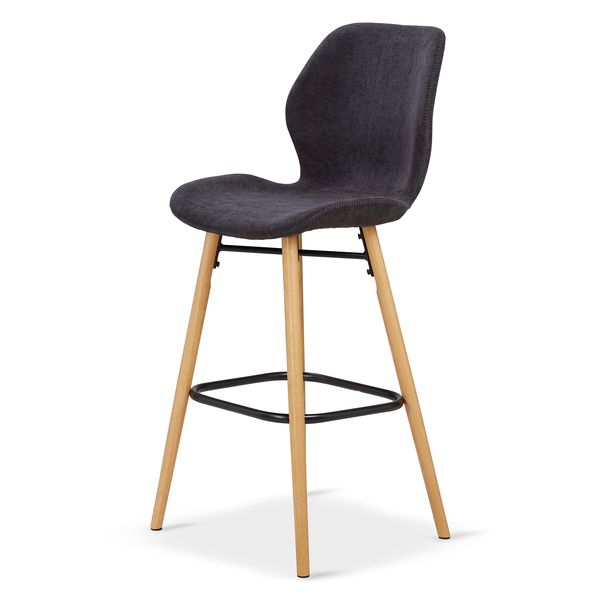 Chaise snack tissu soft touch noir