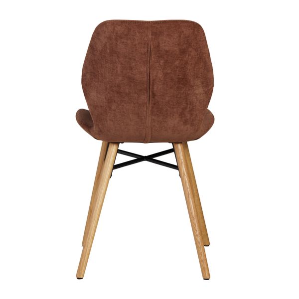 Chaise tissu soft touch acajou