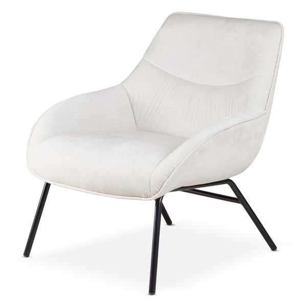 Fauteuil velours côtelé beige