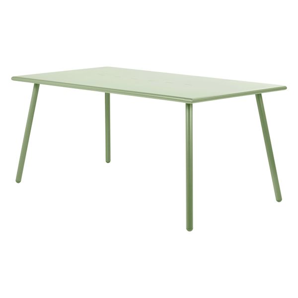 Table repas outdoor métal vert amande