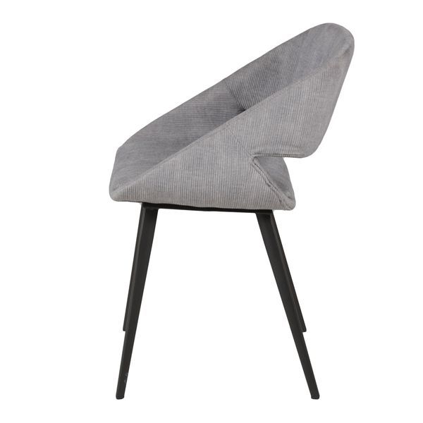 Chaise repas velours côtelé gris clair