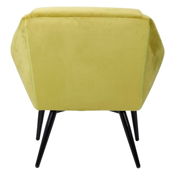 Fauteuil velours ocre