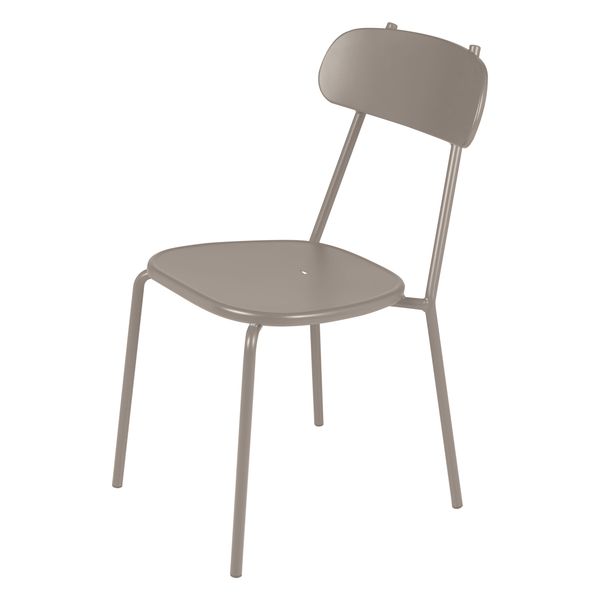 Chaise repas outdoor métal taupe