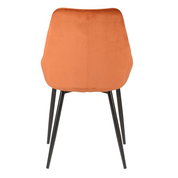 Chaise en velours cognac