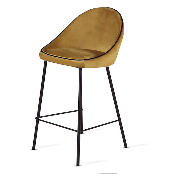 Chaise de bar velours ocre