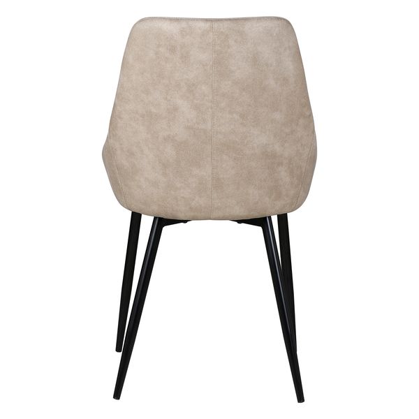 Chaise tissu effet daim beige