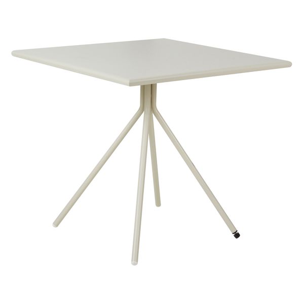 Table de jardin carrée 80cm pied central métal beige OPUS