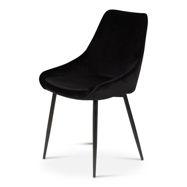 Chaise en velours noire