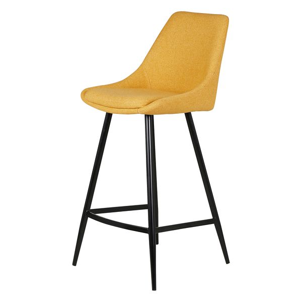 Chaise snack tissu jaune moutarde