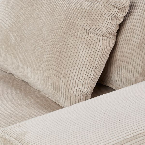 Fauteuil velours côtelé beige