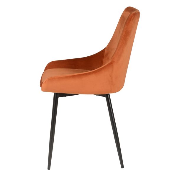 Chaise en velours cognac