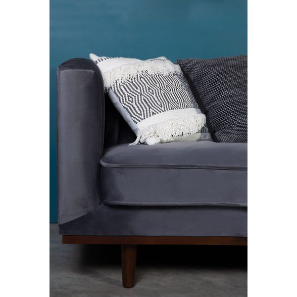Housse de coussin gris foncé