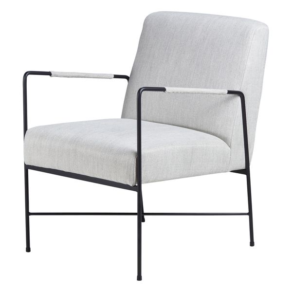 Fauteuil chevron gris pieds métal