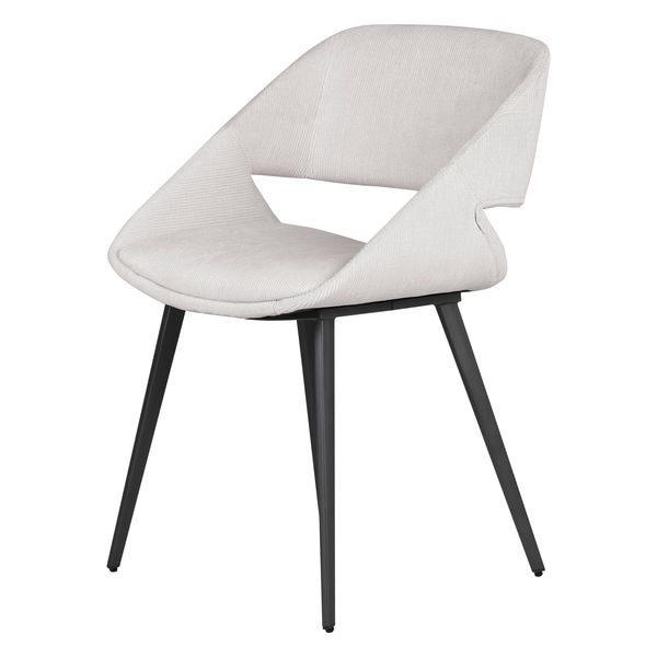 Chaise repas velours côtelé écru