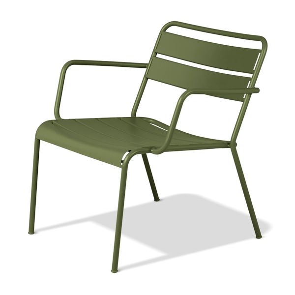 Fauteuil lounge outdoor métal vert foncé