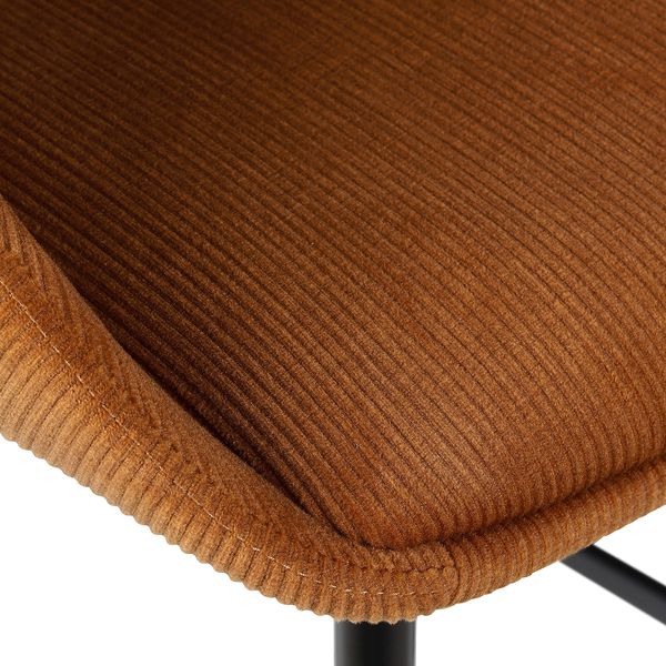 Chaise snack velours côtelé cognac