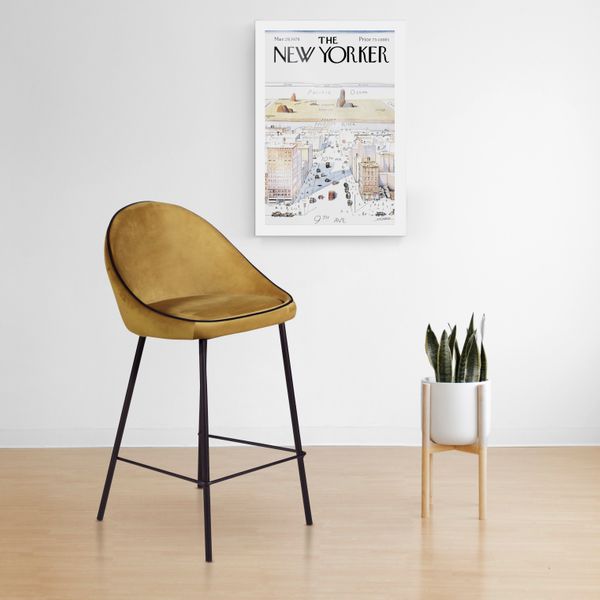 Chaise snack velours ocre