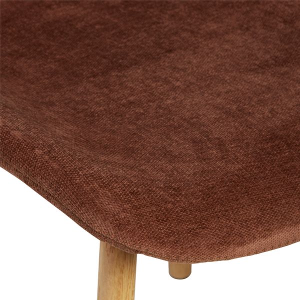 Chaise tissu soft touch acajou