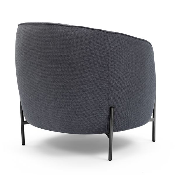 Fauteuil tissu anthracite pieds noirs