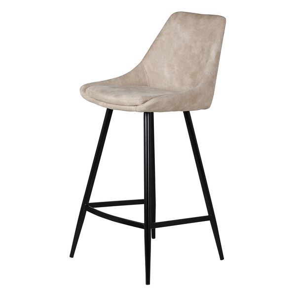 Chaise snack tissu effet daim beige