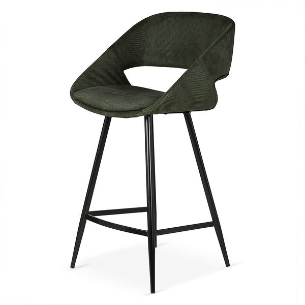 Chaise snack velours côtelé vert foncé