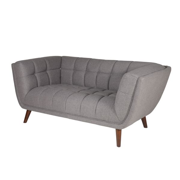 Canapé 2 places tissu gris foncé BERYL