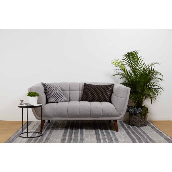 Canapé 2 places tissu gris foncé BERYL