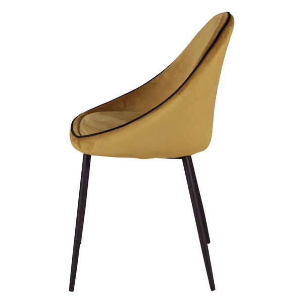 Chaise de repas velours ocre