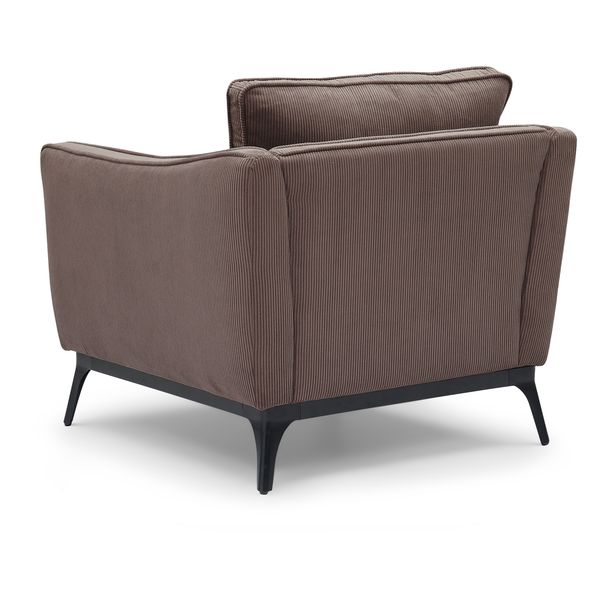 Fauteuil velours côtelé chocolat