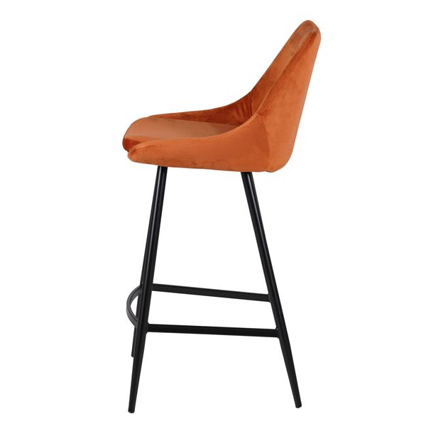 Chaise snack en velours cognac
