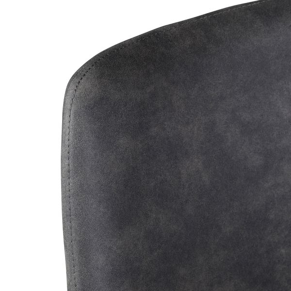 Chaise snack tissu effet daim gris foncé