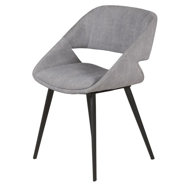 Chaise repas velours côtelé gris clair