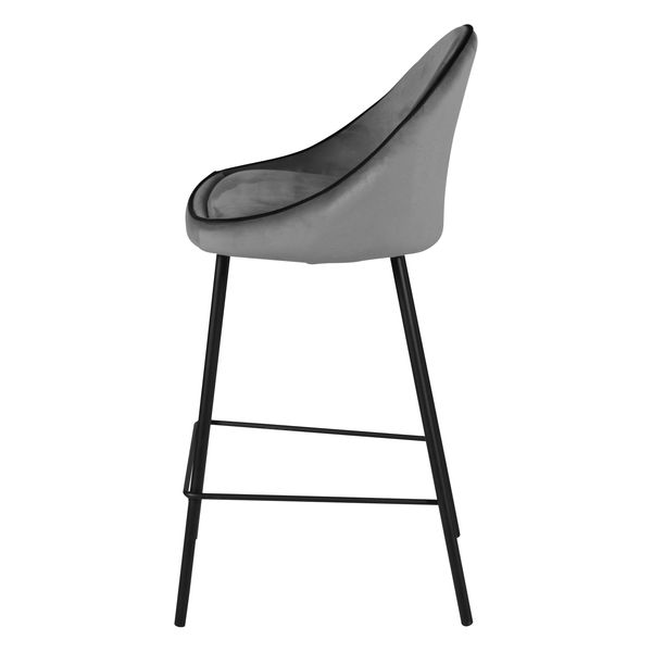 Chaise de bar velours anthracite