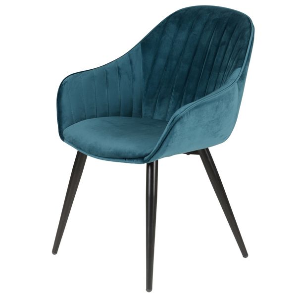 Fauteuil en velours bleu