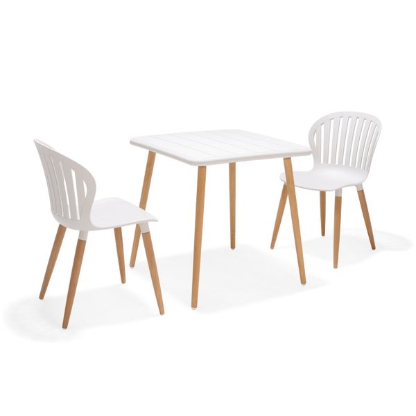 Chaise repas outdoor plastique recyclé blanc