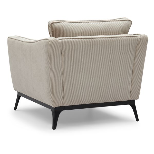 Fauteuil velours côtelé beige