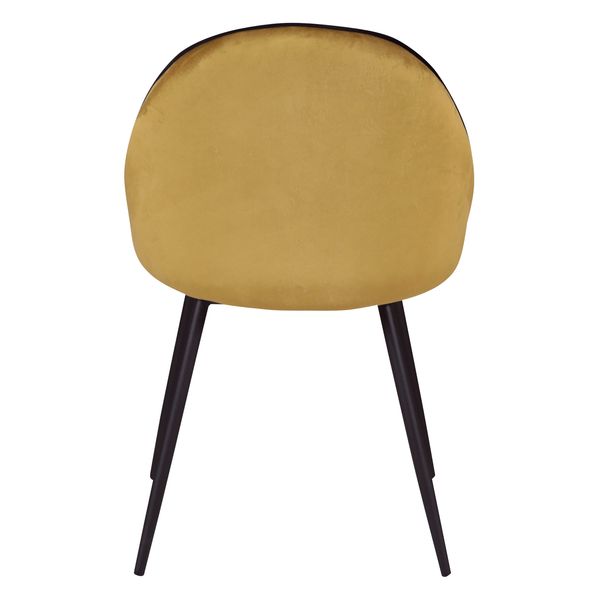 Chaise de repas velours ocre