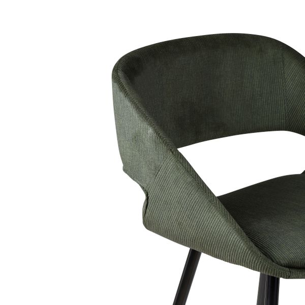 Chaise snack velours côtelé vert foncé