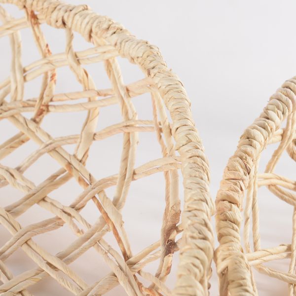 Set 3 plateaux en Abaca