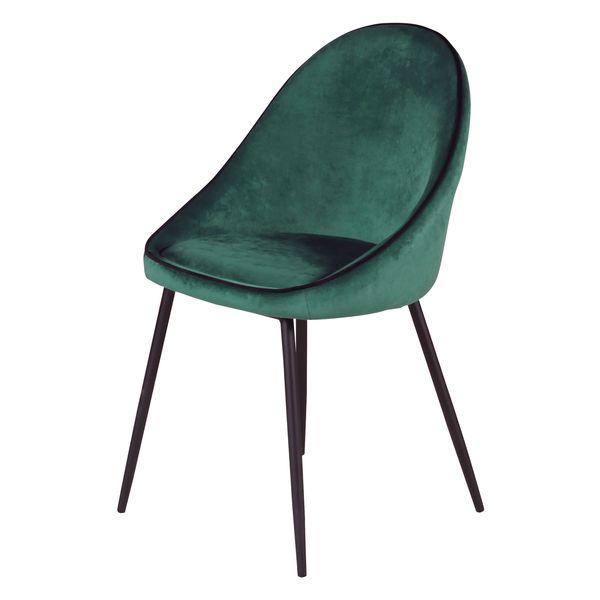 Chaise de repas velours vert canard