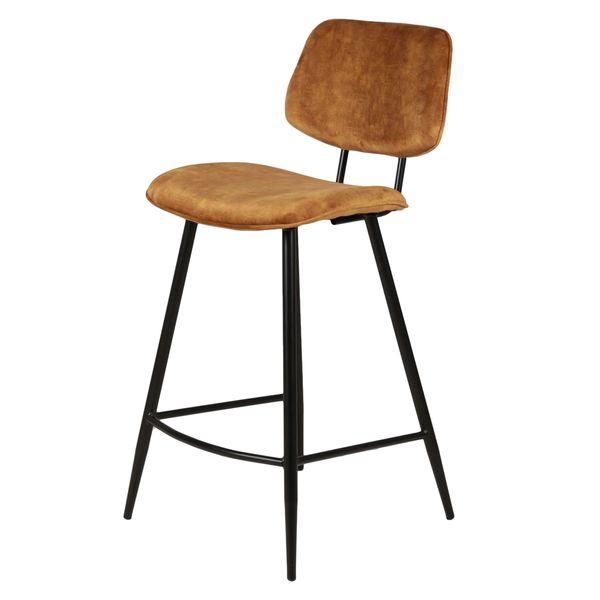 Chaise plan de travail velours ocre