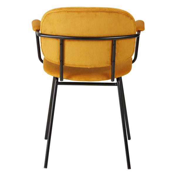 Fauteuil velours côtelé jaune curry