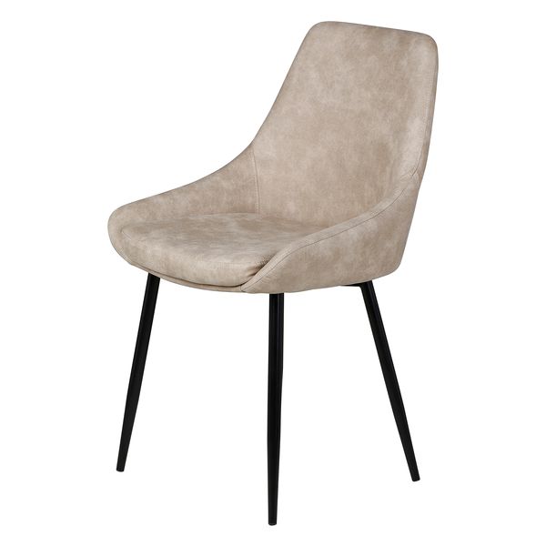 Chaise tissu effet daim beige