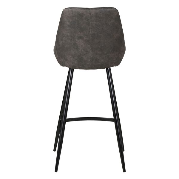 Chaise snack tissu effet daim gris foncé